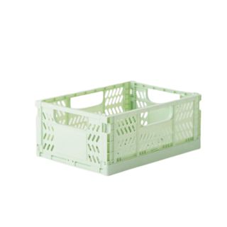 A mint green storage box