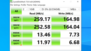 Lexar Silver Pro SDXC card benchmark screenshot