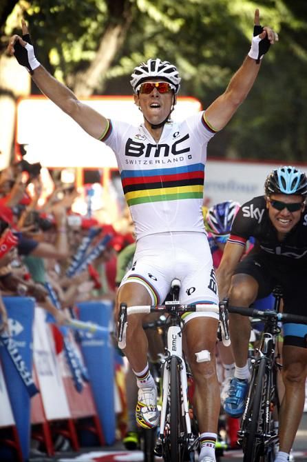 Philippe Gilbert (BMC) experiences his first victory as world champion