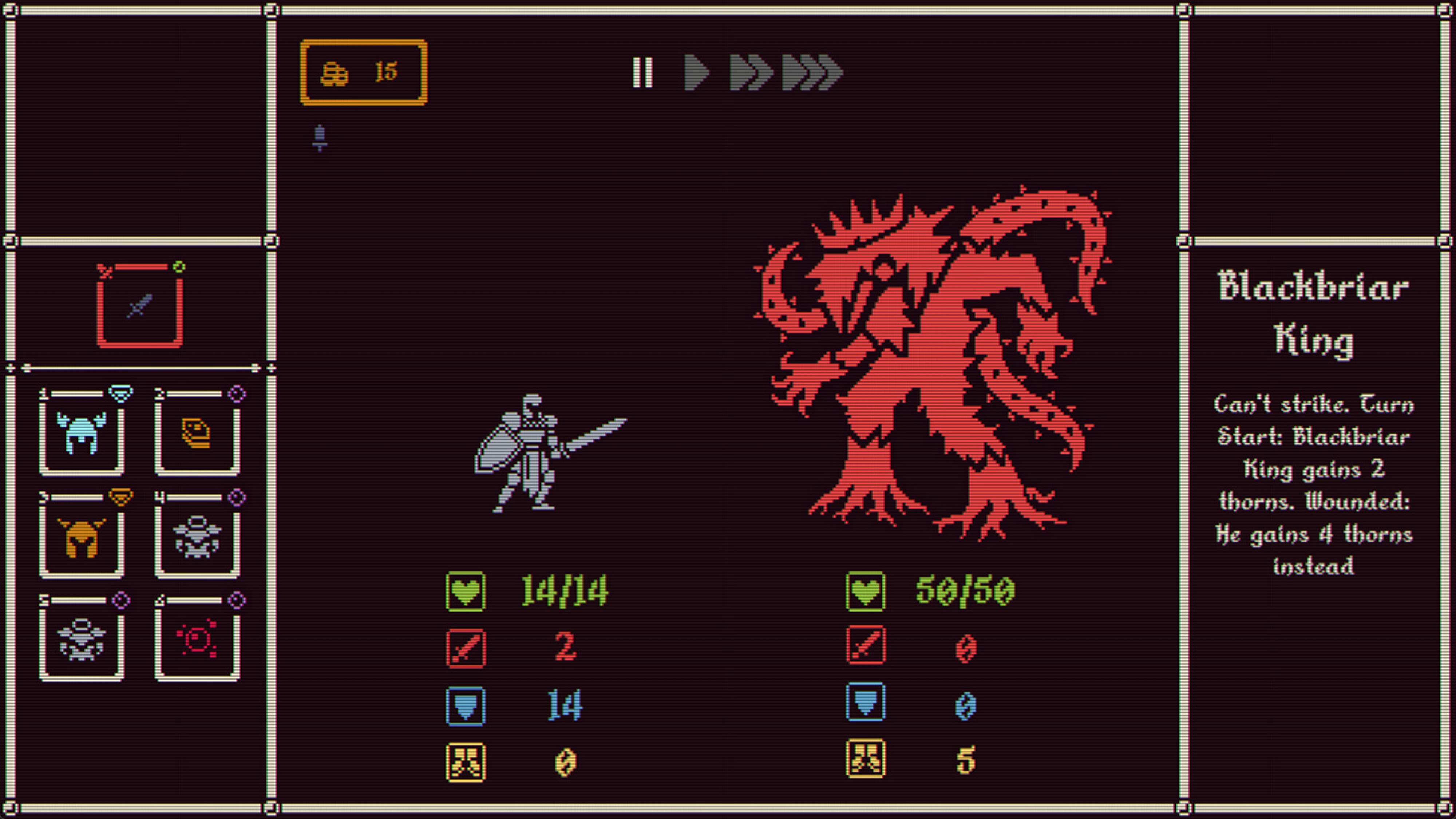 In-game screenshot of a player battling a monster in He Is Coming
