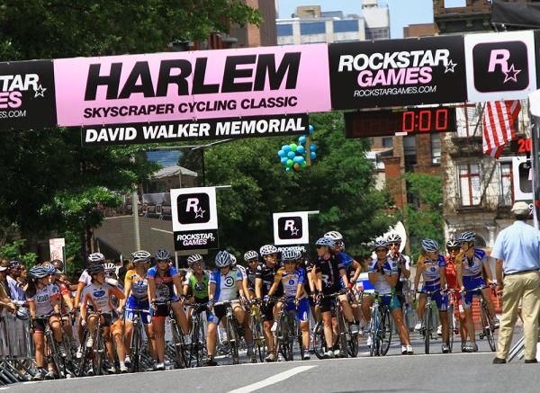 The Women's pros line up to start. This year's main sponsor Rockstar Games did a great job of planning the event. The race this year is for points.