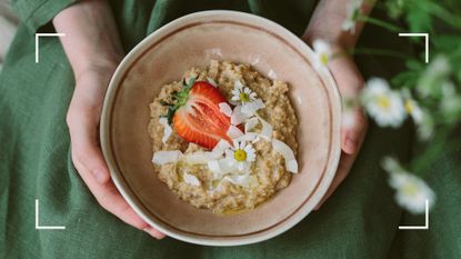 Doctor reveals why you should eat porridge - woman holding bowl of porridge with toppings