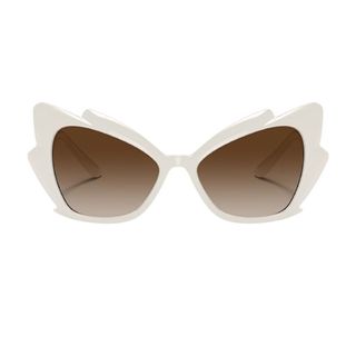 Winged white sunglasses