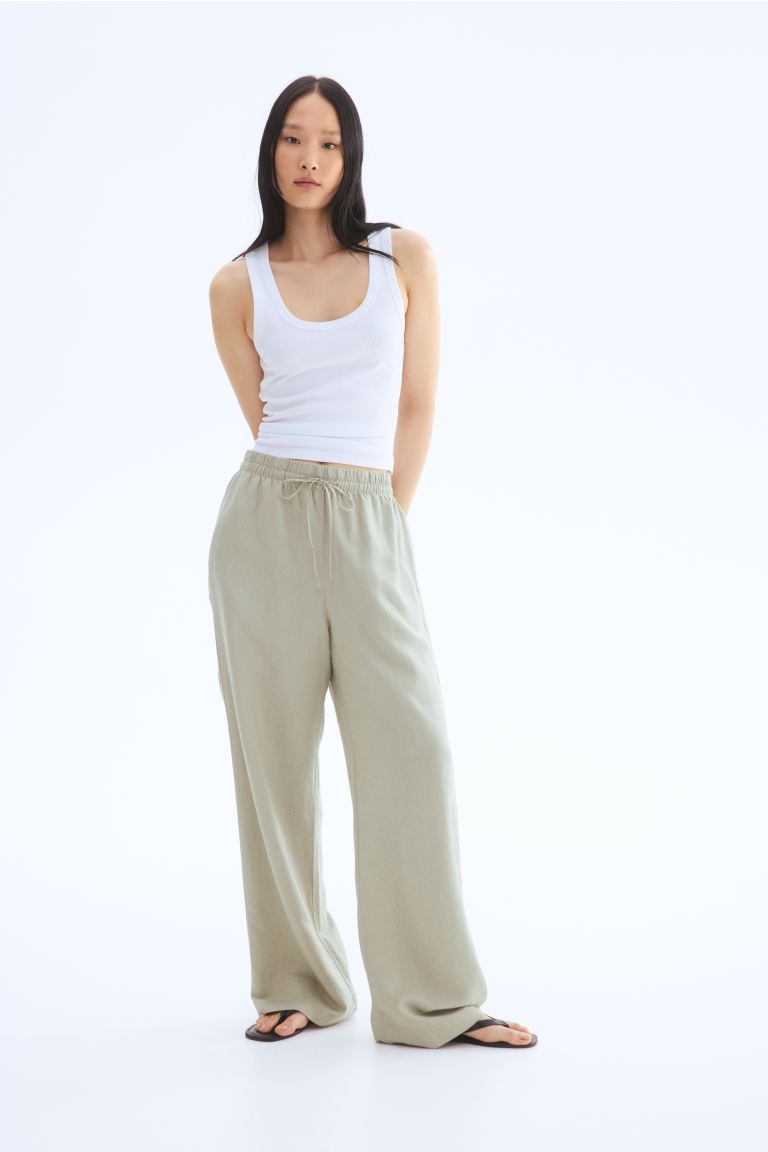 Linen-Blend Pants