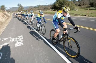 Lance Armstrong with his Astana teammates