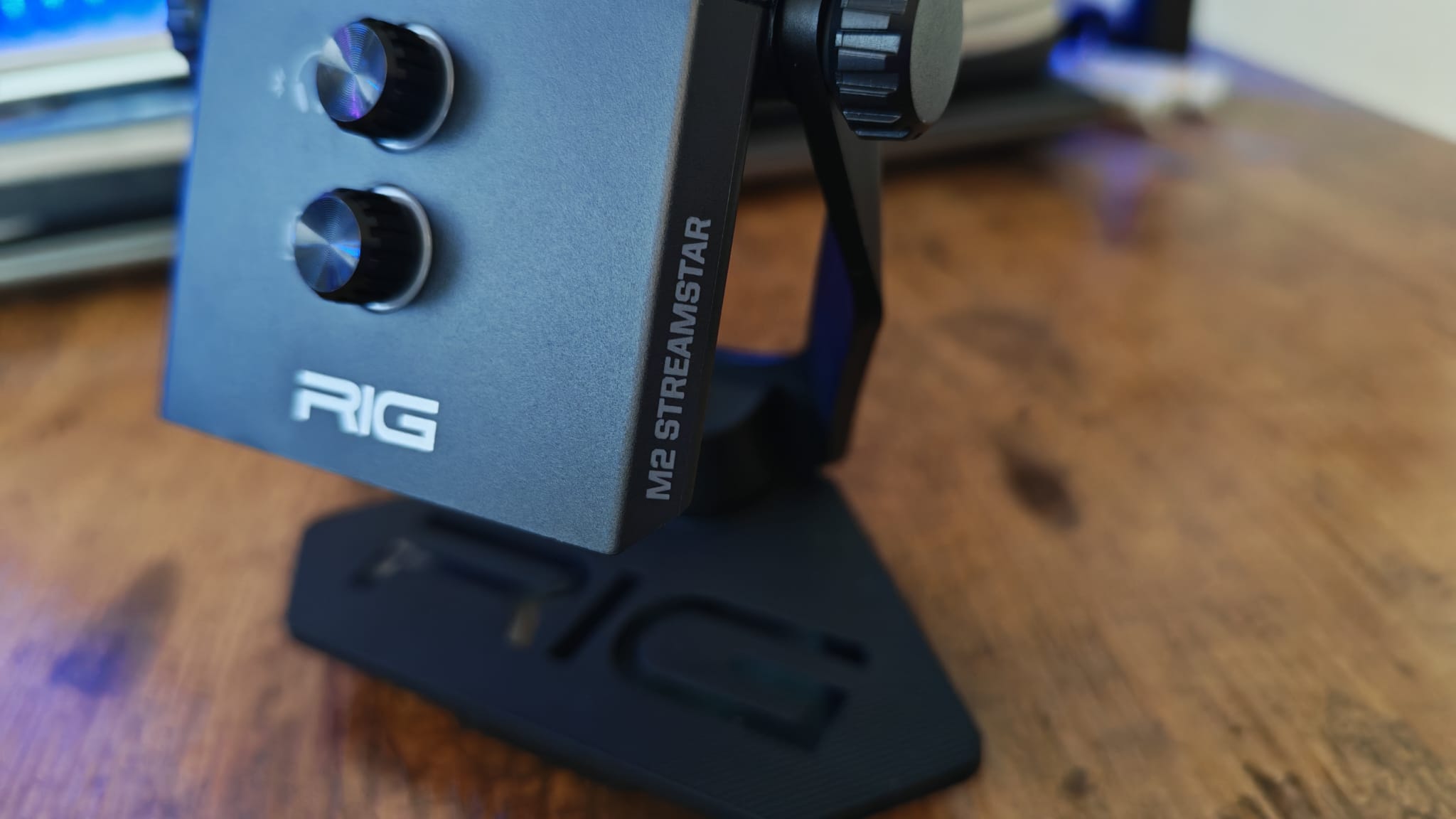 The branding on the side of the RIG M2 Pro HD Streamstar
