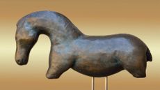 A small sculpture of a horse