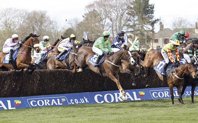 MERIGO (Timmy Murphy) (green) wins the Scottish Grand National at Ayr 2012