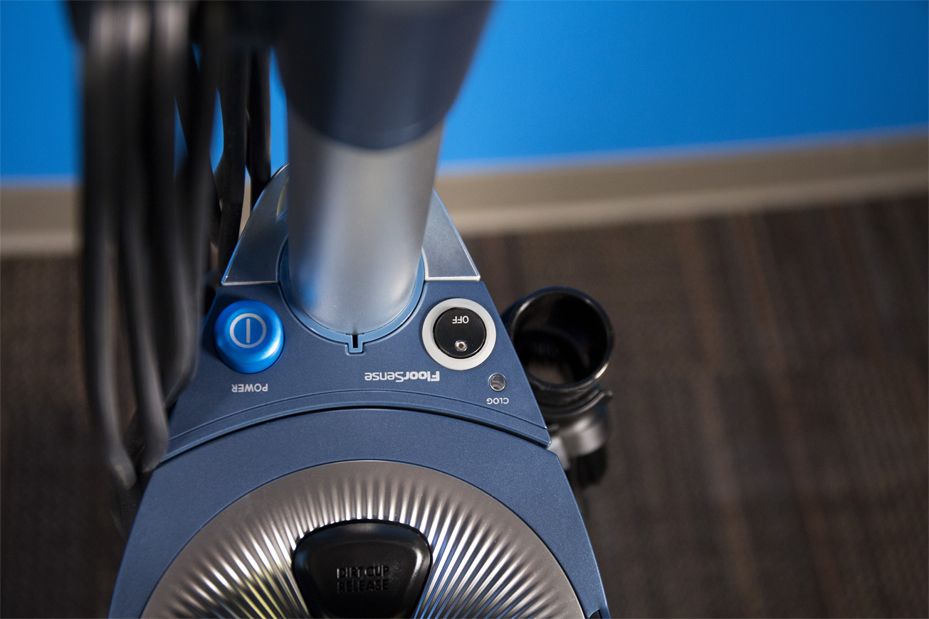 The Hoover React uses sensors to detect changes in flooring so it can optimize settings for each type.