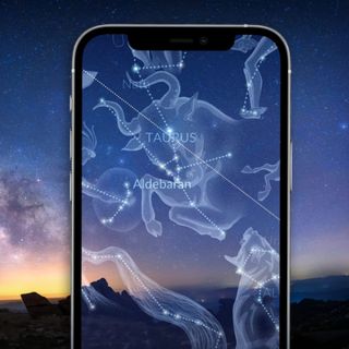 Sky Tonight app displayed on a smartphone showing the constellation of Taurus.