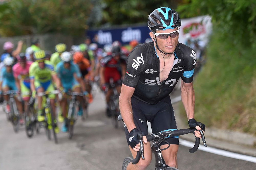 Team Sky pressed the pace on the climbs near the end of the stage.