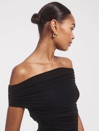 Noho Ruched Top in Black - Black / Xxs