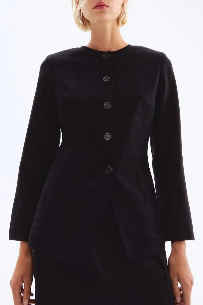 H&amp;amp;M, Linen-Blend Jacket