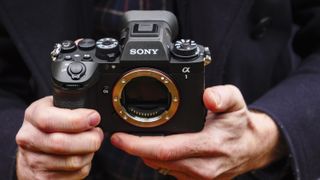 Sony A1 II mirrorless camera in the hand