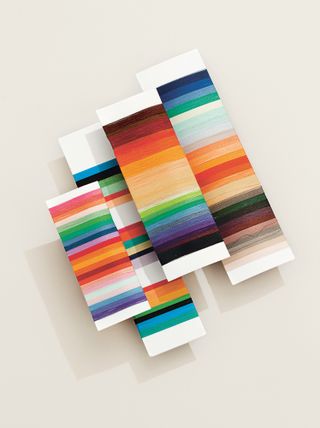 Yarn colours used to create Paul Smith stripes