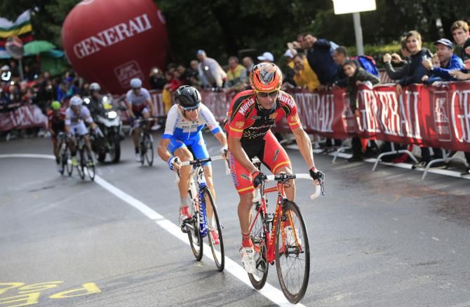 Joaquim Rodriguez (Spain) goes on the attack during the Worlds road race