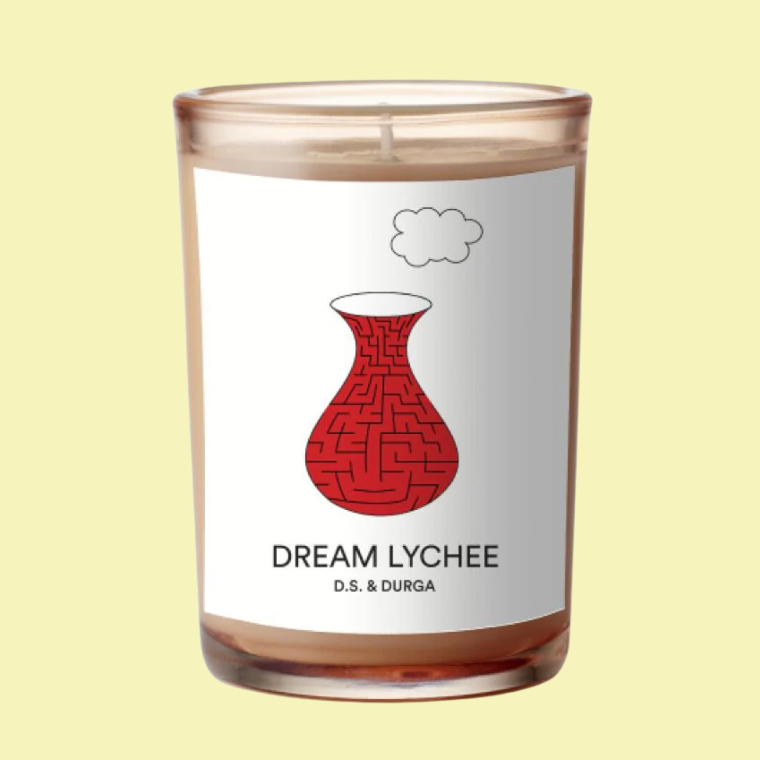 A D.S. &amp;amp; Durga lychee-scented candle in a glass vessel