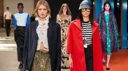 collage of NYFW S/S 27 runway images