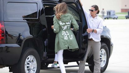 Melania Trump has been criticised for wearing a ‘tone deaf’ jacket