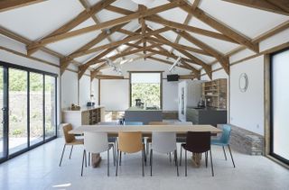 kitchen in barn conversion with smart technology