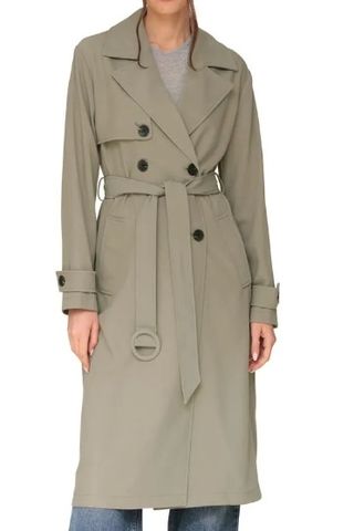 Relaxed Fit Button Back Trench Coat