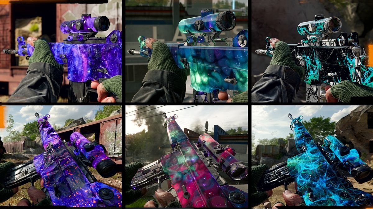 Call of Duty: Black Ops 6 weapon camos in a gallery of six