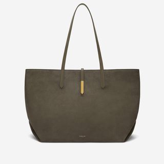 The Large Tokyo Tote | Olive Suede & Olive Smooth | Demellier