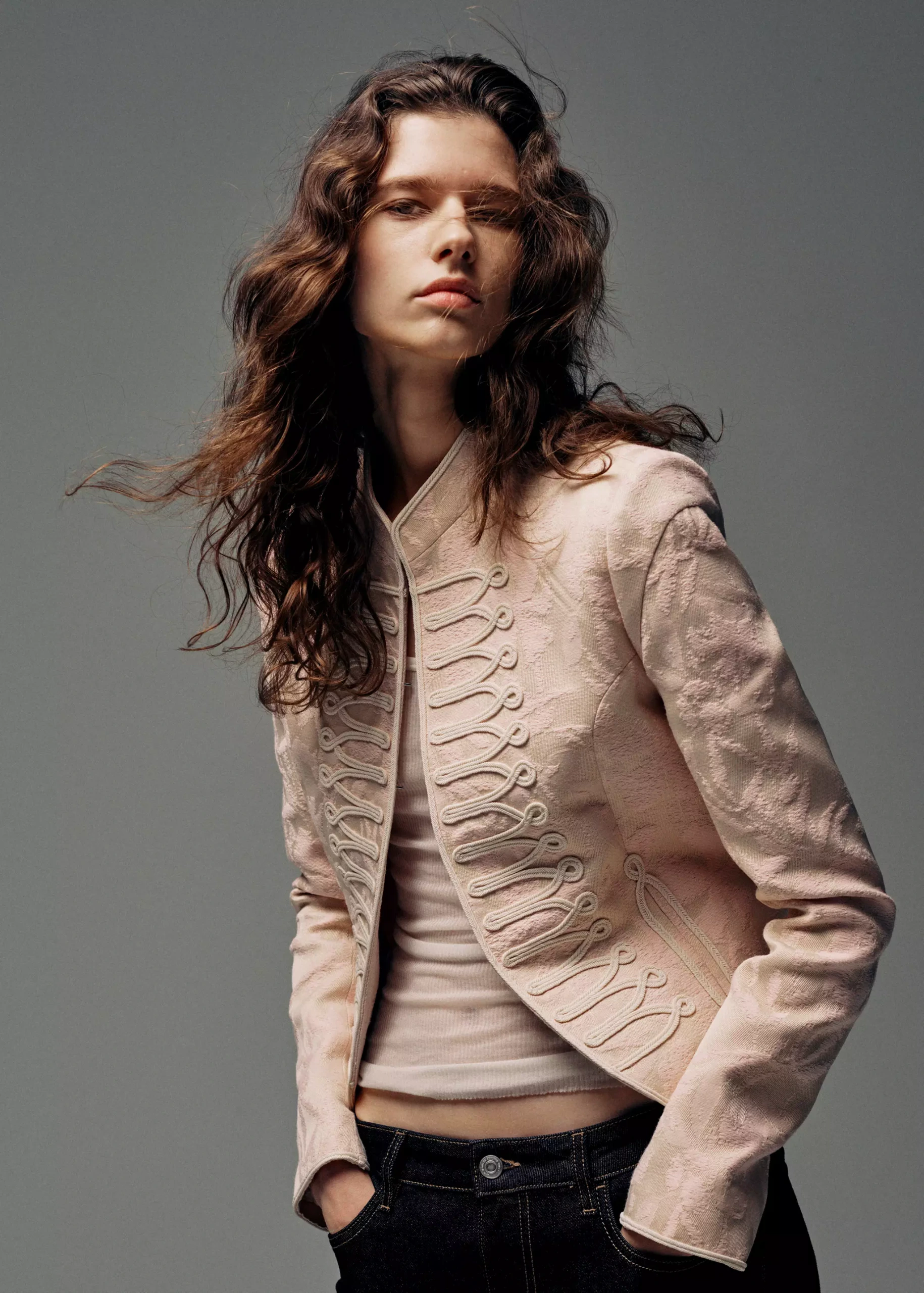 Jacquard Jacket With Frogging Closures - Women | Mango Usa