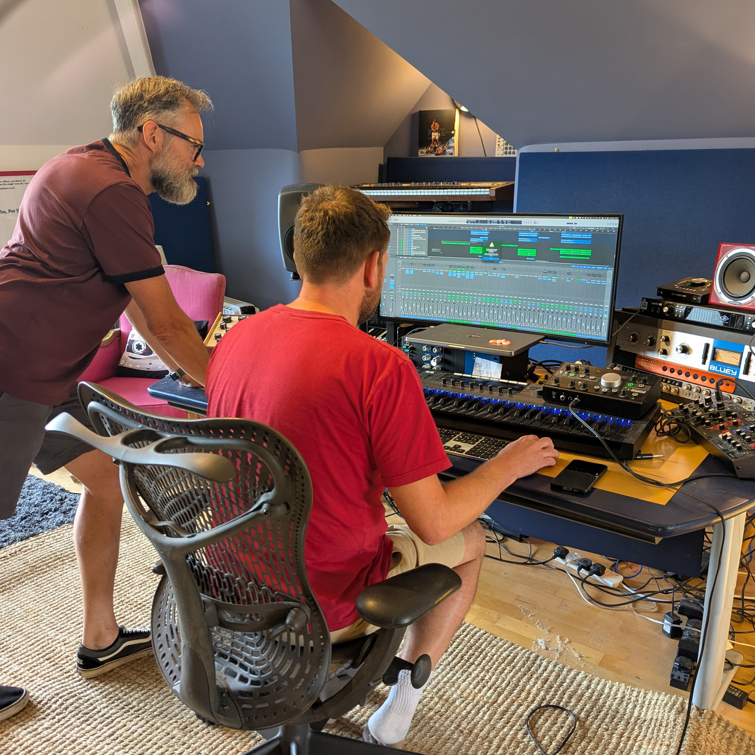 Saint Etienne Tim and Pete in the studio
