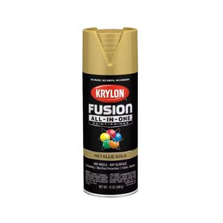 Krylon® Fusion All-In-One™ Metallic Finish Paint & Primer in gold in a black bottle