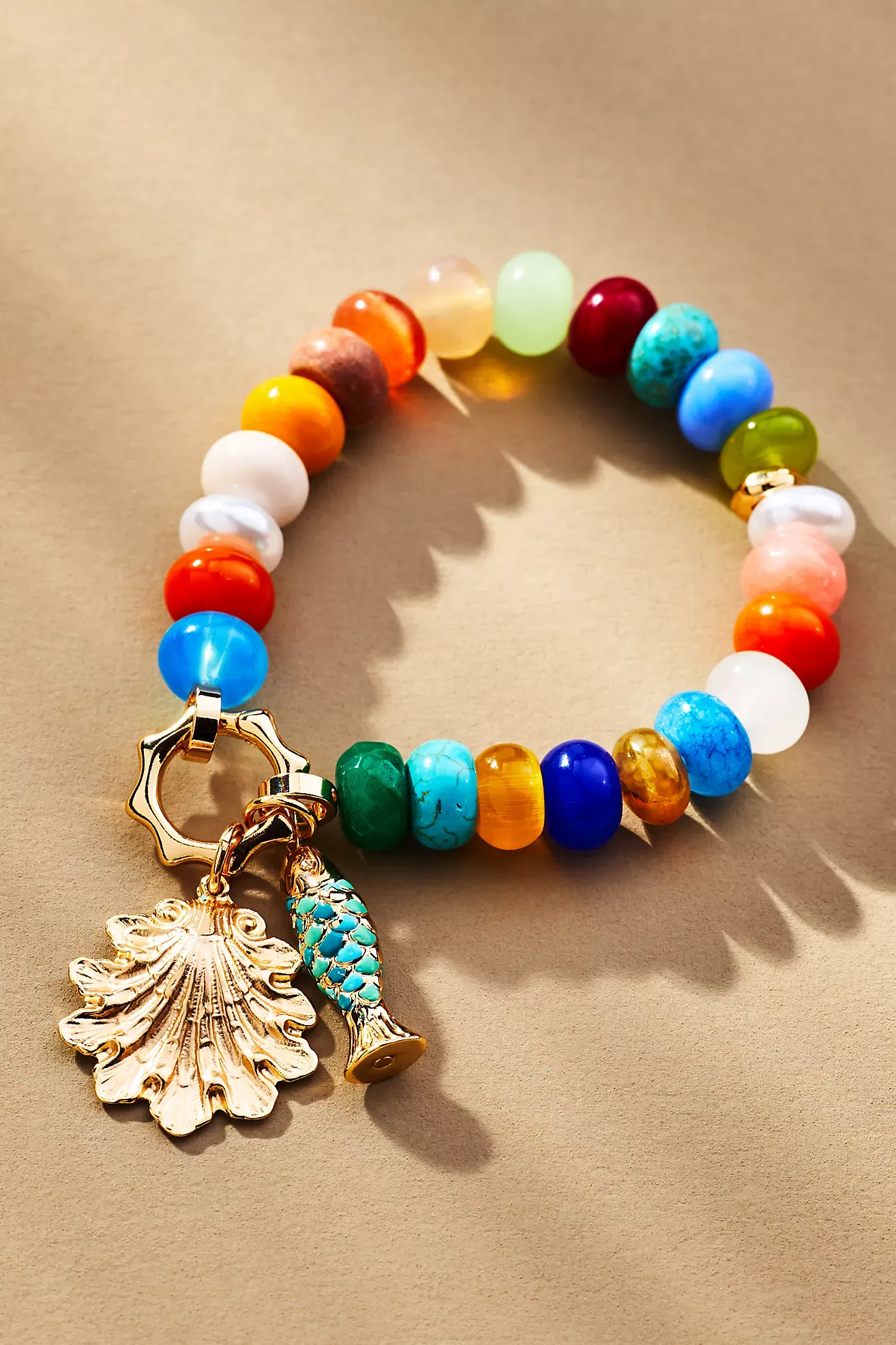 Beaded Charm Stretch Bracelet