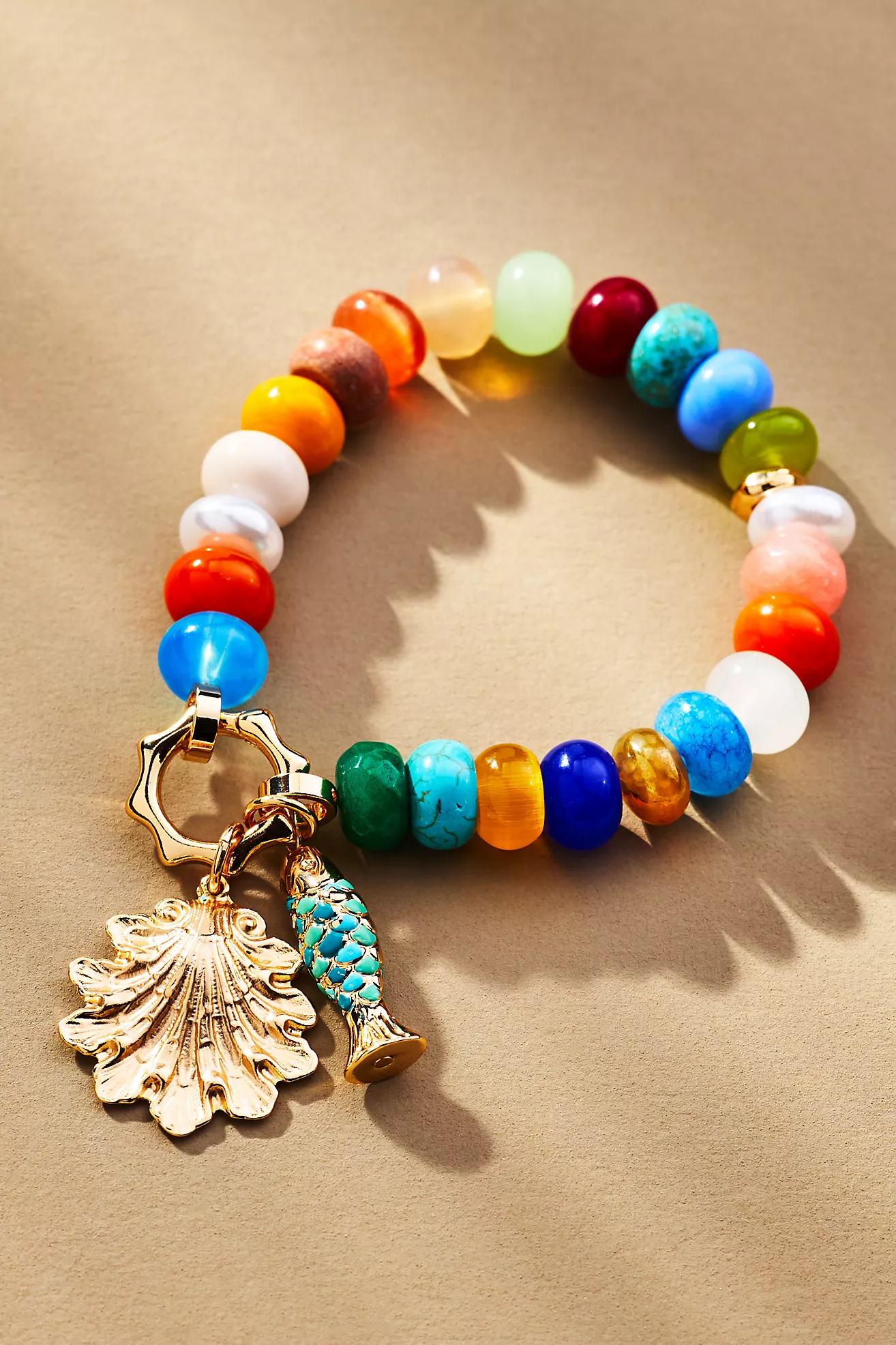 Beaded Charm Stretch Bracelet
