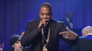 Jay-Z rapping on Justin Timberlake's "Suit & Tie" on SNL