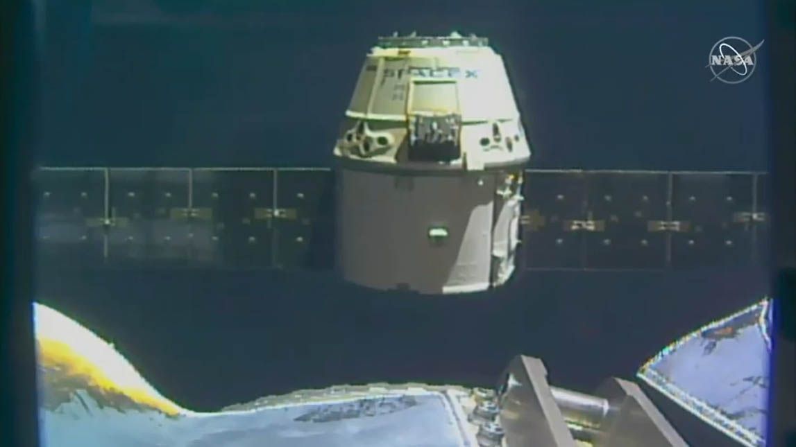 A SpaceX CRS-19 cargo ship departs the International Space Station on Jan. 7, 2020 to end the company's 19th resupply mission for NASA.