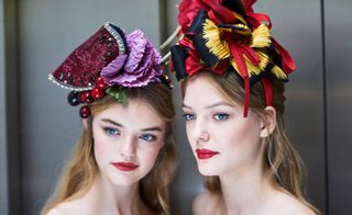 women wearing head accessories by dolce and gabbana