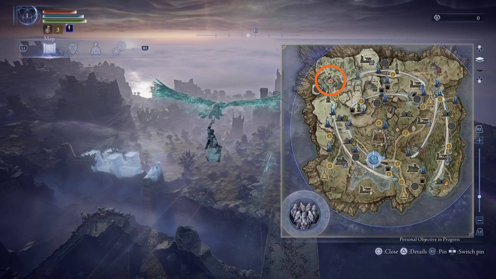 Elden Ring Nightreign Scholar Remembrance marsh marked on map with red icon