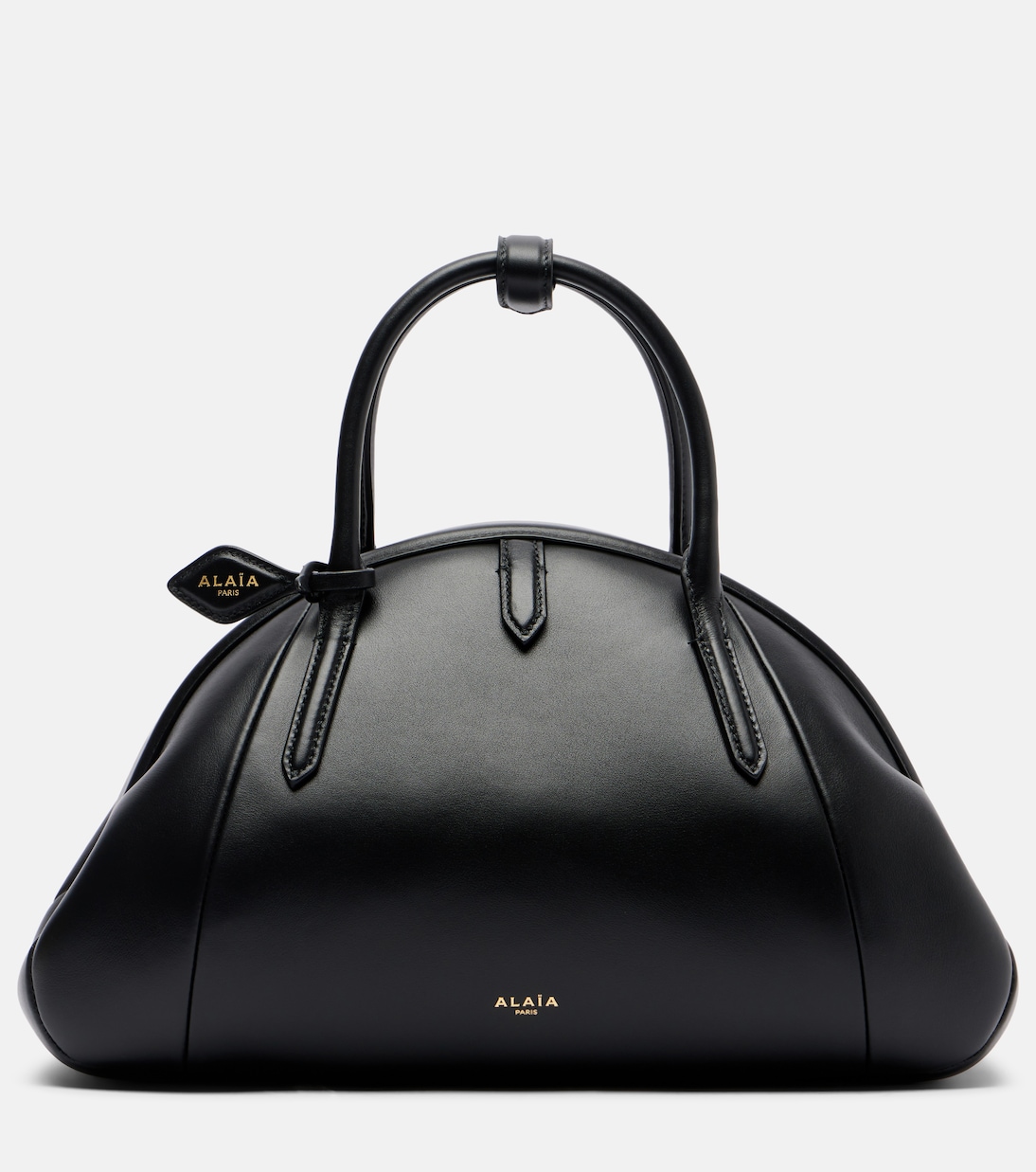 Purse Small Leather Top-Handle Bag in Black - Alaia