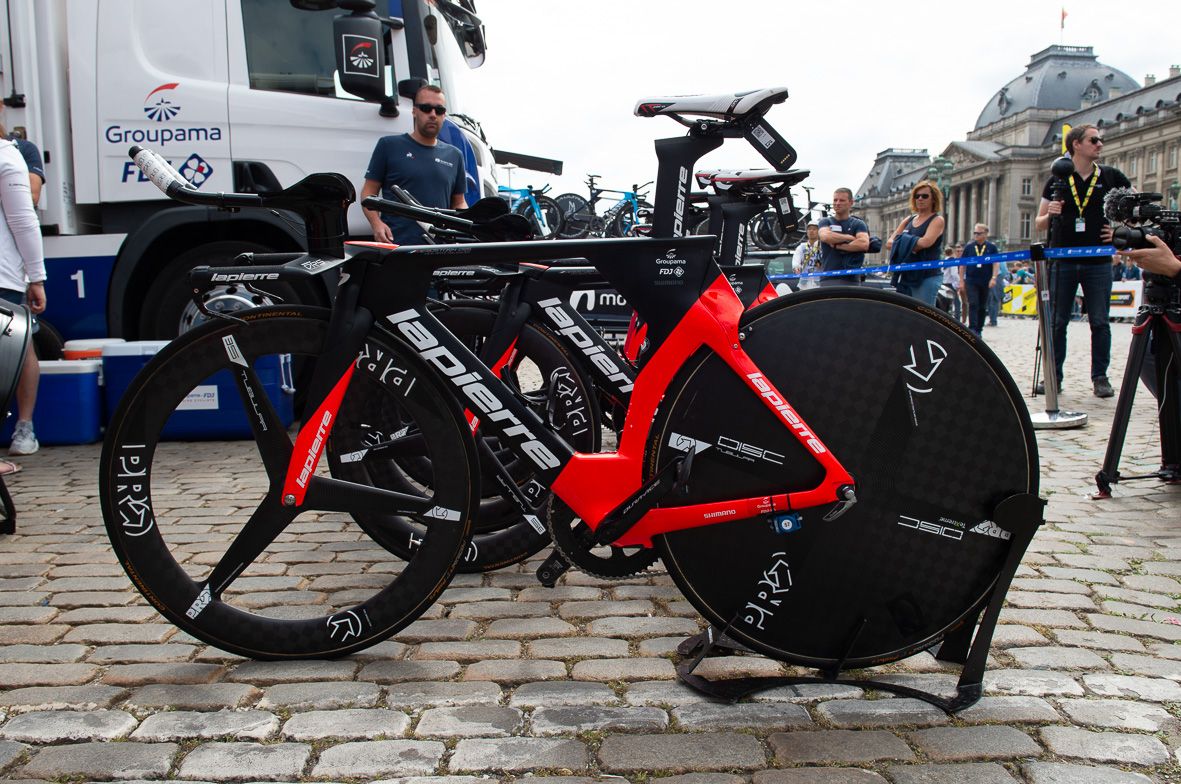 Groupama-FDJ pair their bikes with wheels from Shimano's wheel and finishing kit brand Pro