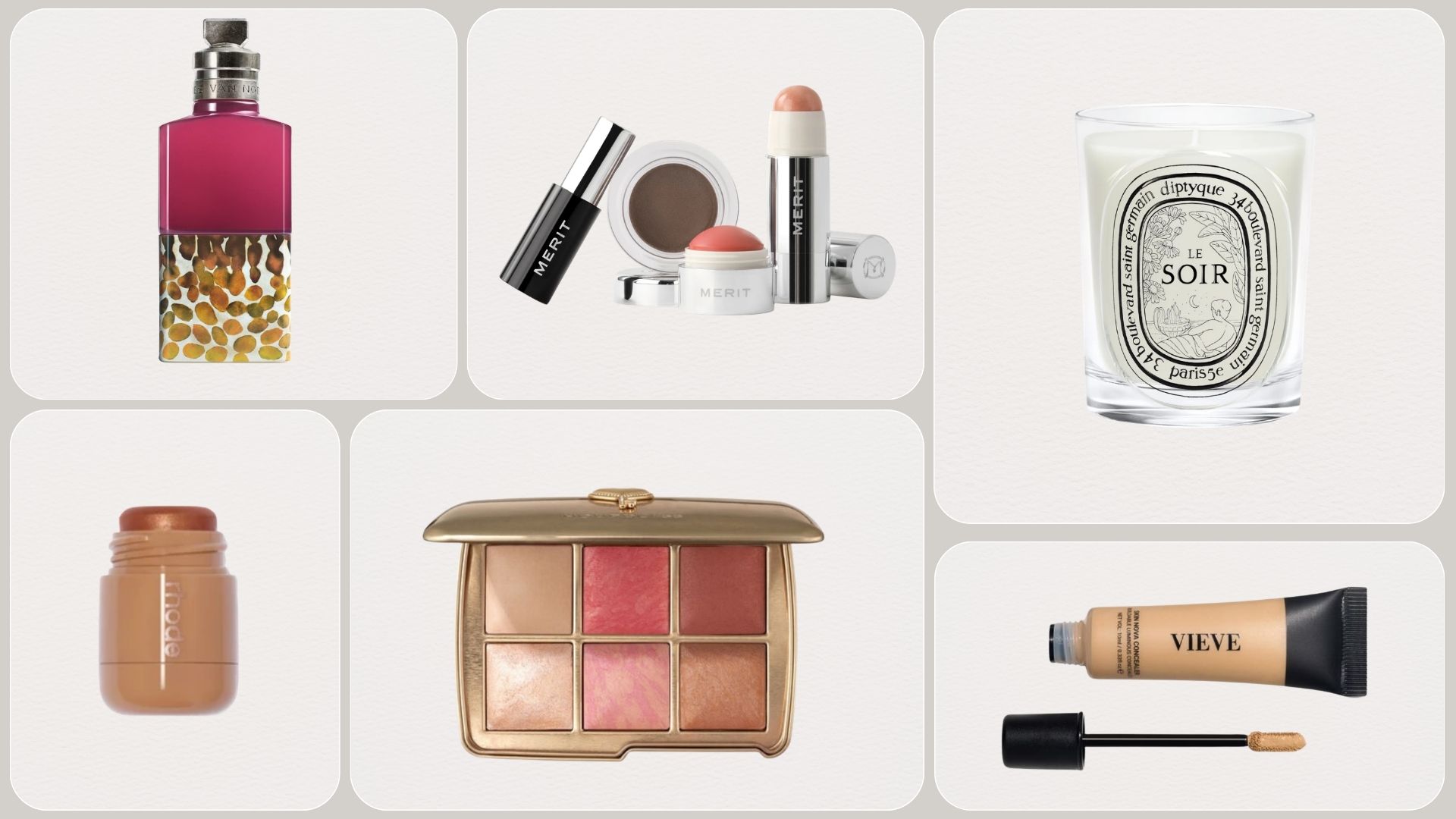 Graphic of the best new beauty products of the month