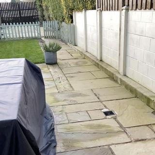 before shot of old patio