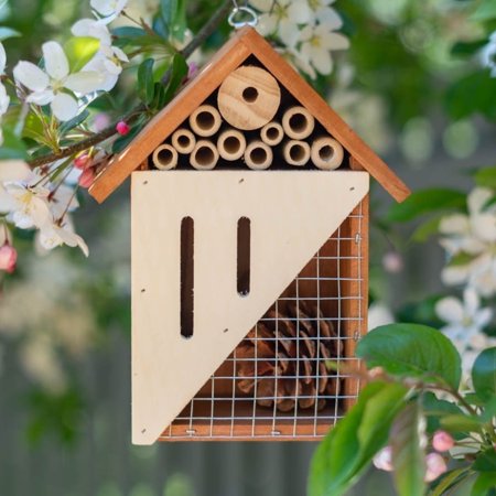 Pollinating Palace - Bee &amp;amp; Butterfly Wooden Insect Hotel - Multi-Compartment, Home for Butterflies, Ladybugs, and Other