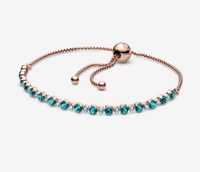 Turquoise Sparkling Slider Tennis Bracelet - was £115, now £64