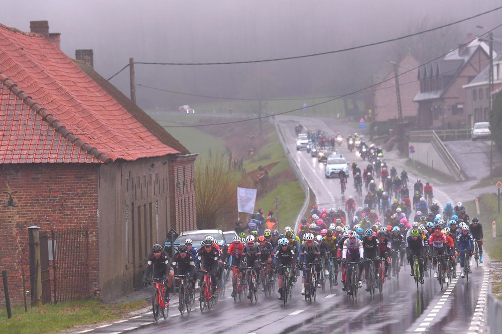 The riders raced in heavy rain