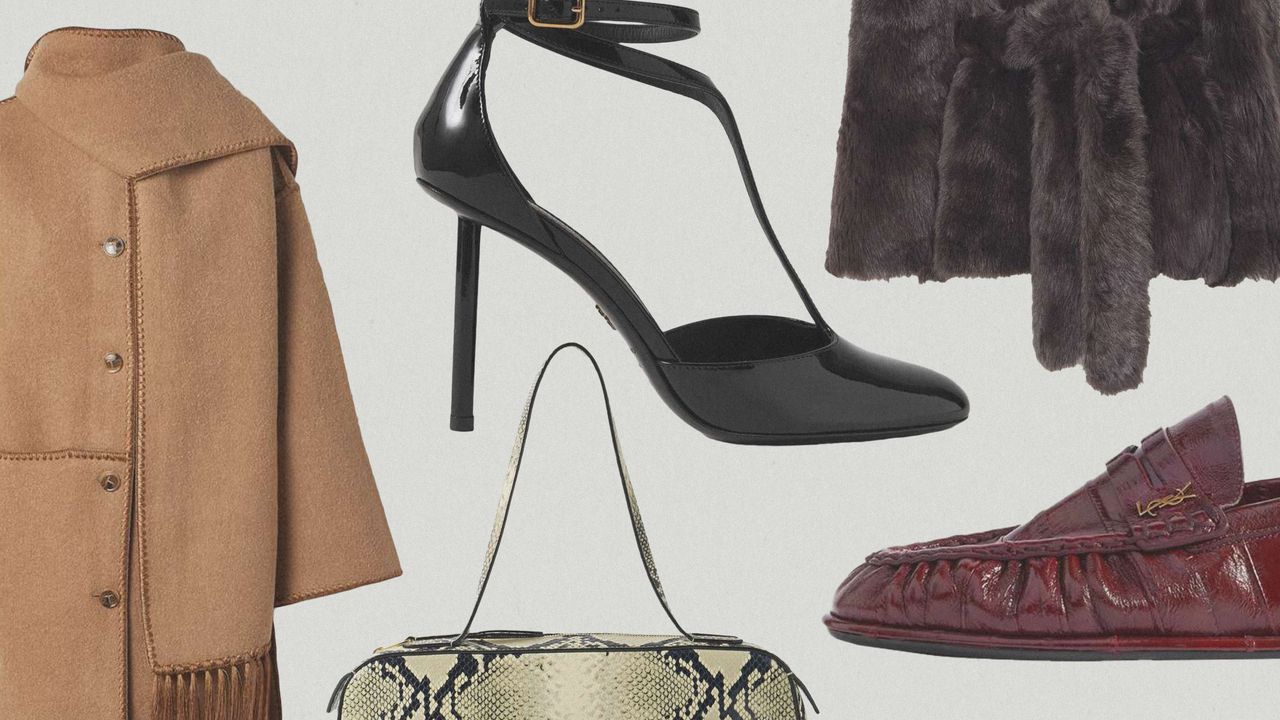 A collage of product images featuring winter luxury shopping buys.