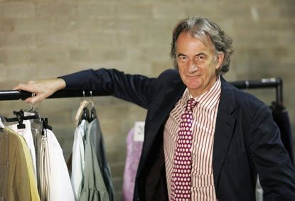 Designer Paul Smith is seen at the backstage prior to the Paul Smith Women Fashion show