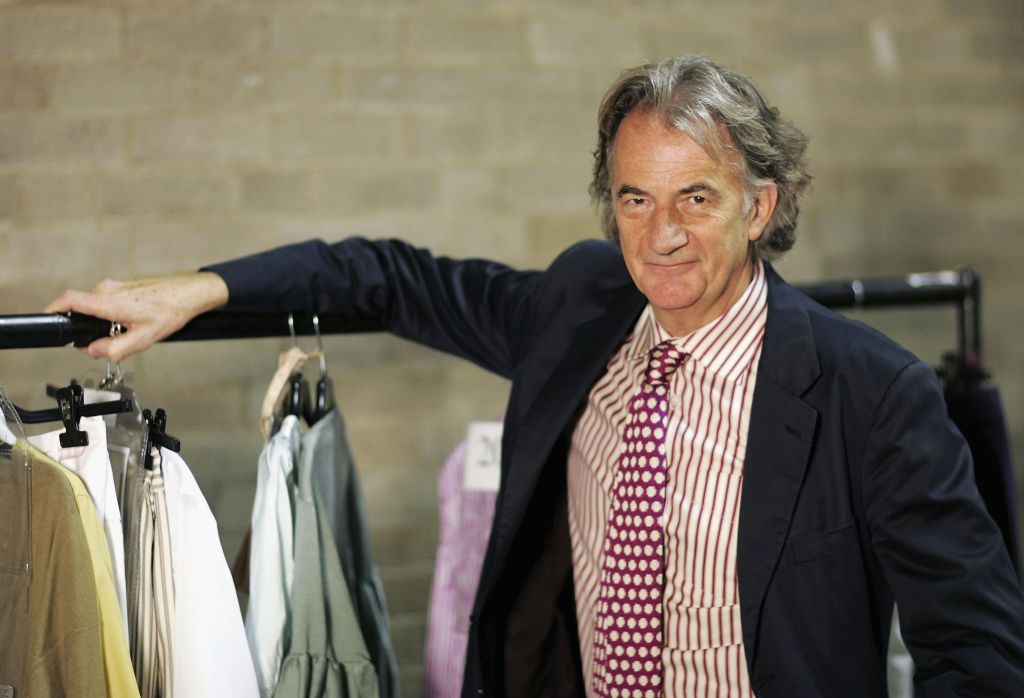 Designer Paul Smith is seen at the backstage prior to the Paul Smith Women Fashion show