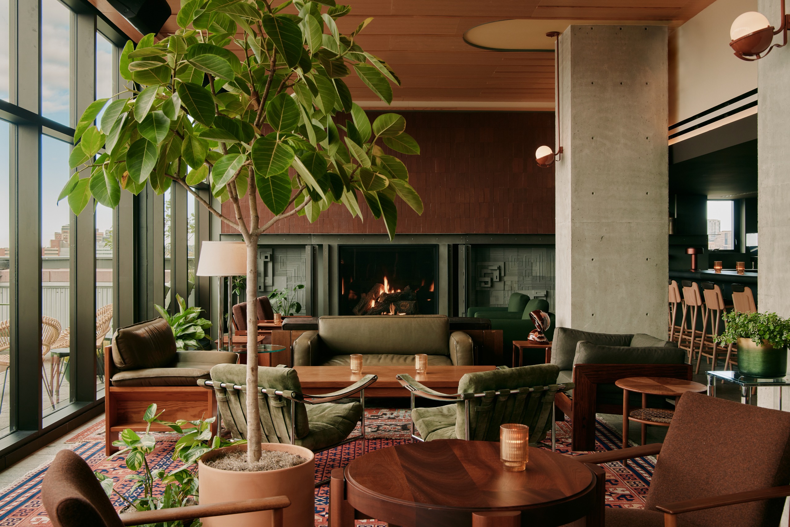 Interiors of Ace Hotel Toronto.