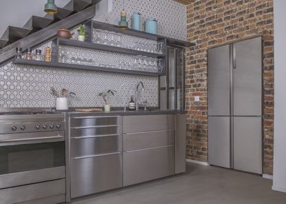 American style fridge freezer built-in to the kitchen