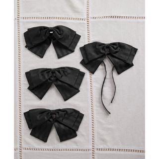 GOHAR WORLD Set of four striped cotton-blend napkin bows