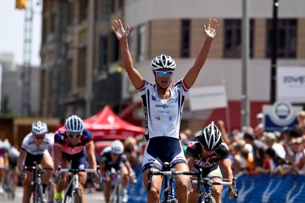 Brooke Miller (TIBCO) sprints to a win in Arlington, Virginia.